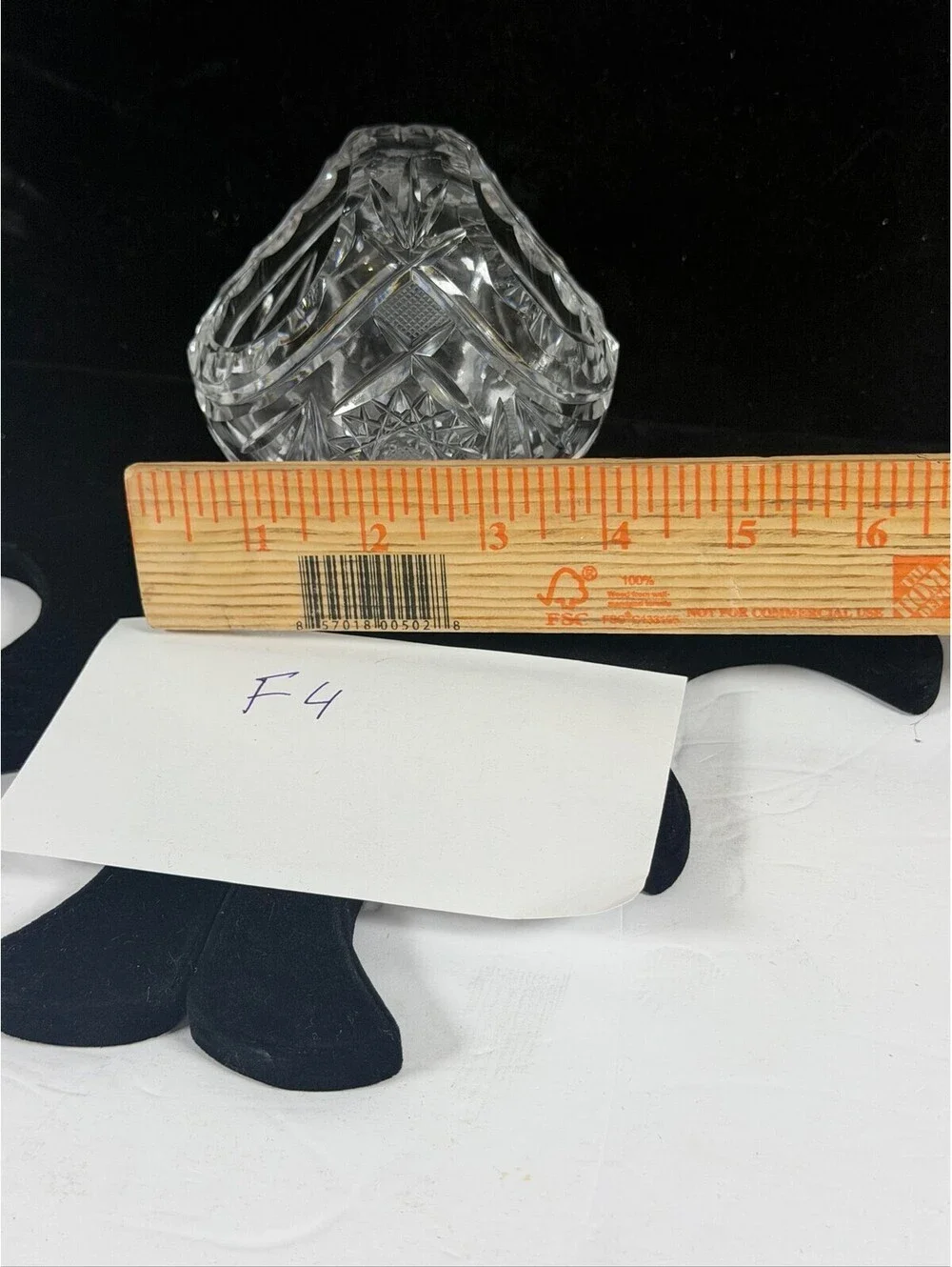 Vintage Clear Cut Glass Crystal Basket Bowl F4 Storage Location